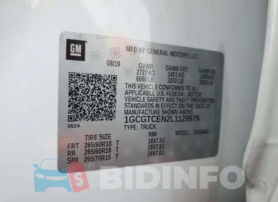 1GCGTCEN2L1129979 Photo# 12