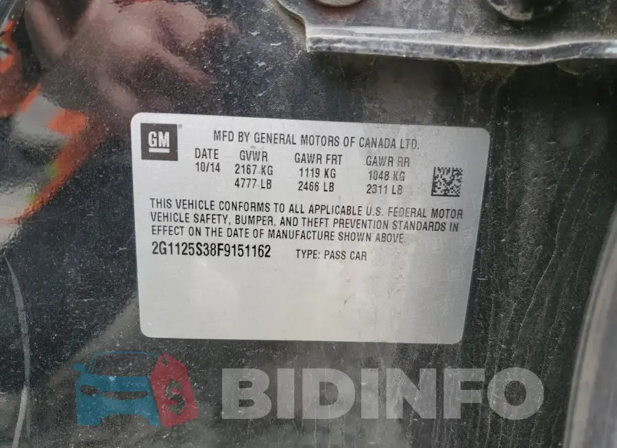 2G1125S38F9151162 Photo# 12