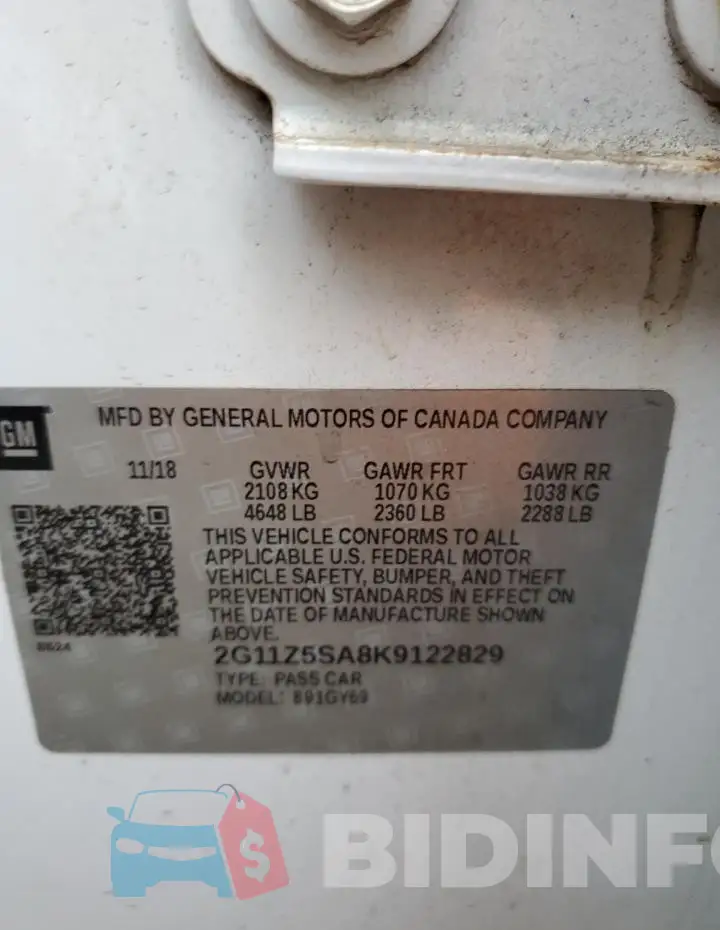 2G11Z5SA8K9122829 Photo# 12