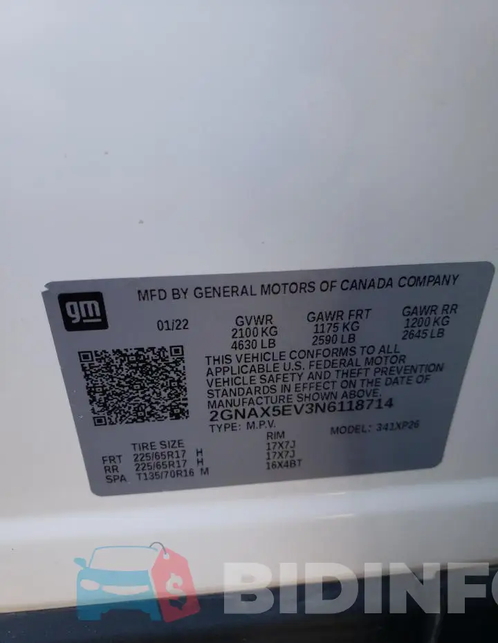 2GNAX5EV3N6118714 Photo# 13