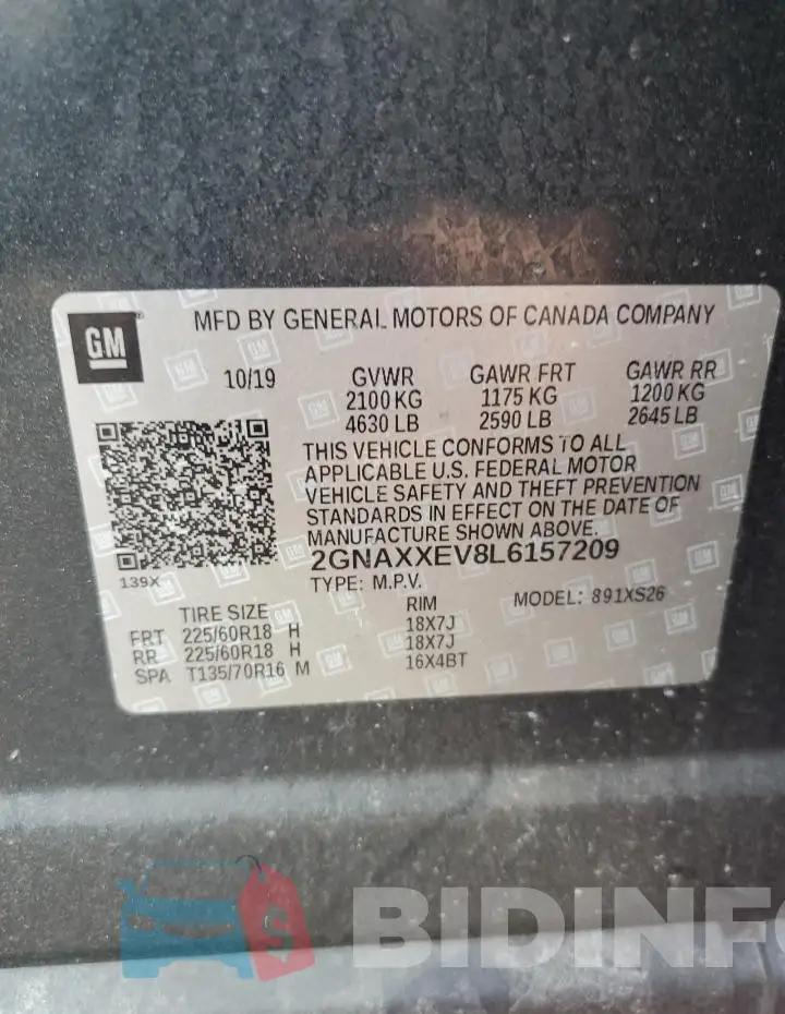 2GNAXXEV8L6157209 Photo# 12