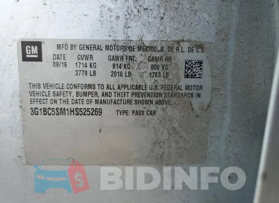 3G1BC5SM1HS525269 Photo# 13