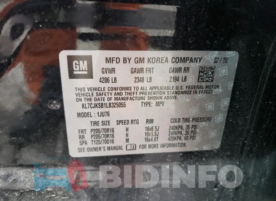 KL7CJKSB1LB325055 Photo# 13