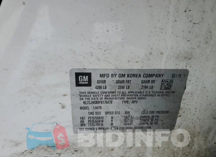 KL7CJNSB9FB176478 Photo# 12