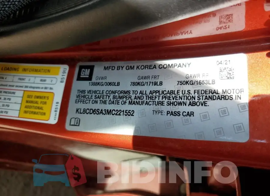 KL8CD6SA3MC221552 Photo# 12