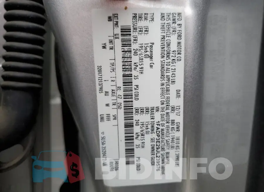1FADP3E29JL239576 Photo# 12