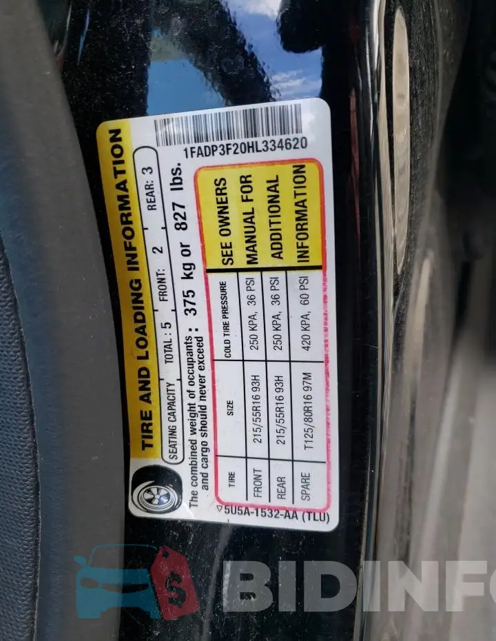 1FADP3F20HL334620 Photo# 12