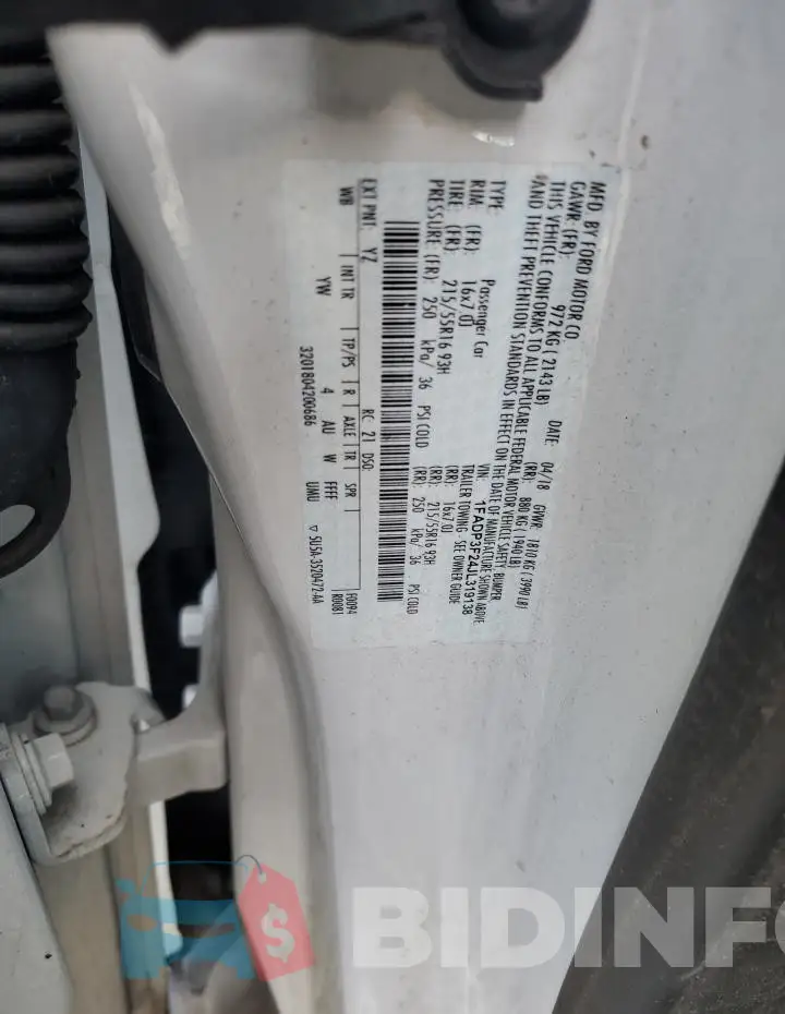 1FADP3F24JL319138 Photo# 13