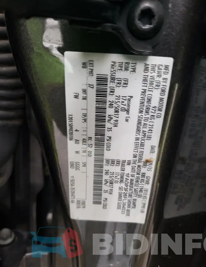 1FADP3F26FL384533 Photo# 12