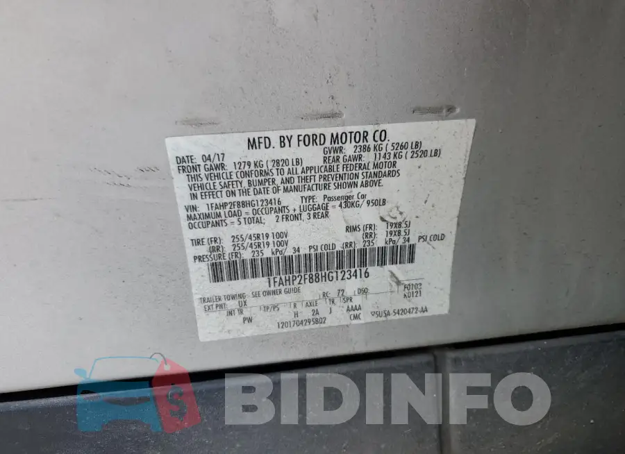 1FAHP2F88HG123416 Photo# 12
