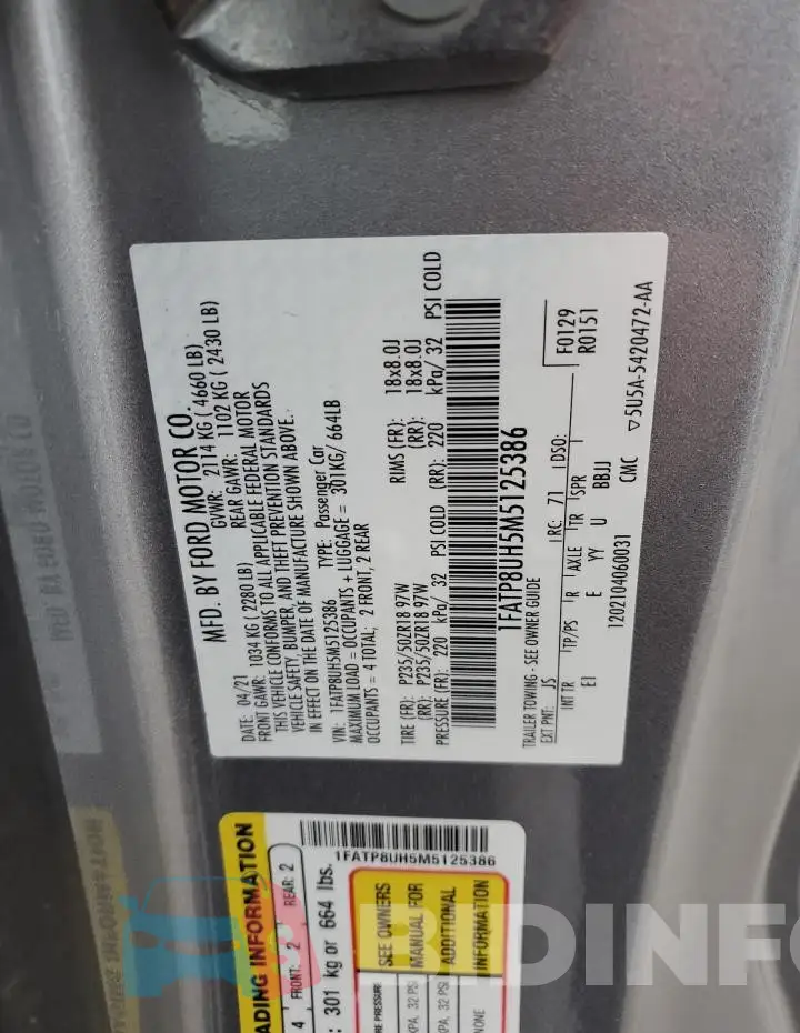 1FATP8UH5M5125386 Photo# 12