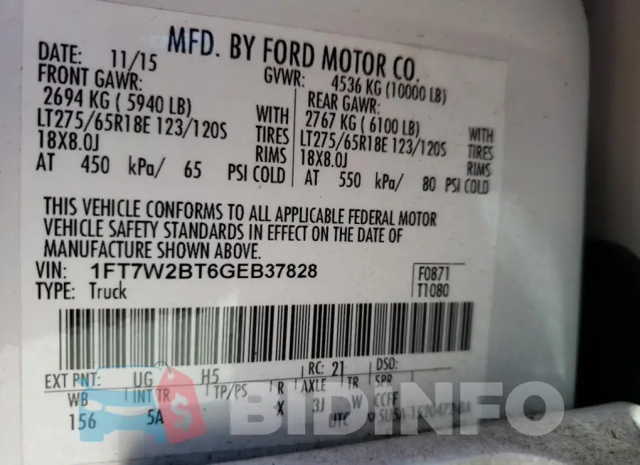 1FT7W2BT6GEB37828 Photo# 13