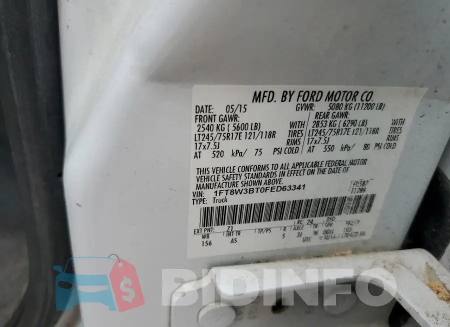 1FT8W3BT0FED63341 Photo# 12