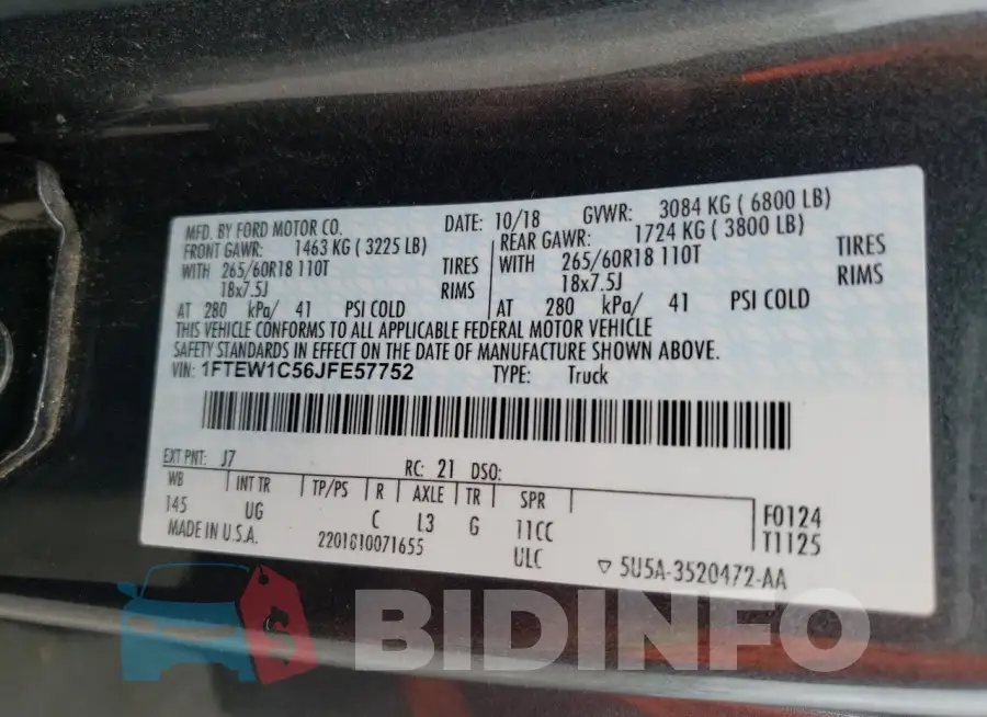 1FTEW1C56JFE57752 Photo# 12