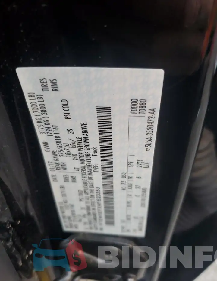 1FTEW1EFXHFB23353 Photo# 12