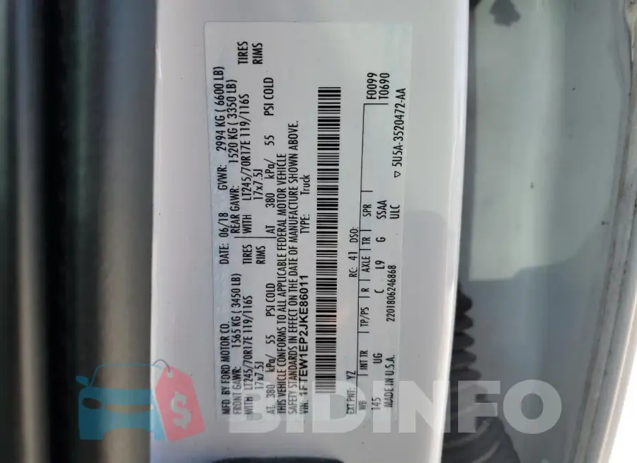 1FTEW1EP2JKE86011 Photo# 12