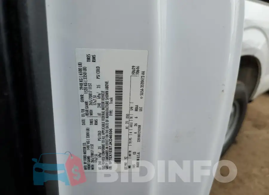 1FTEX1EB7JKD46506 Photo# 12