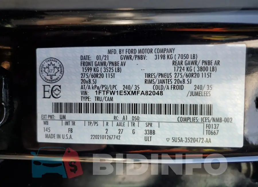 1FTFW1E5XMFA82048 Photo# 12