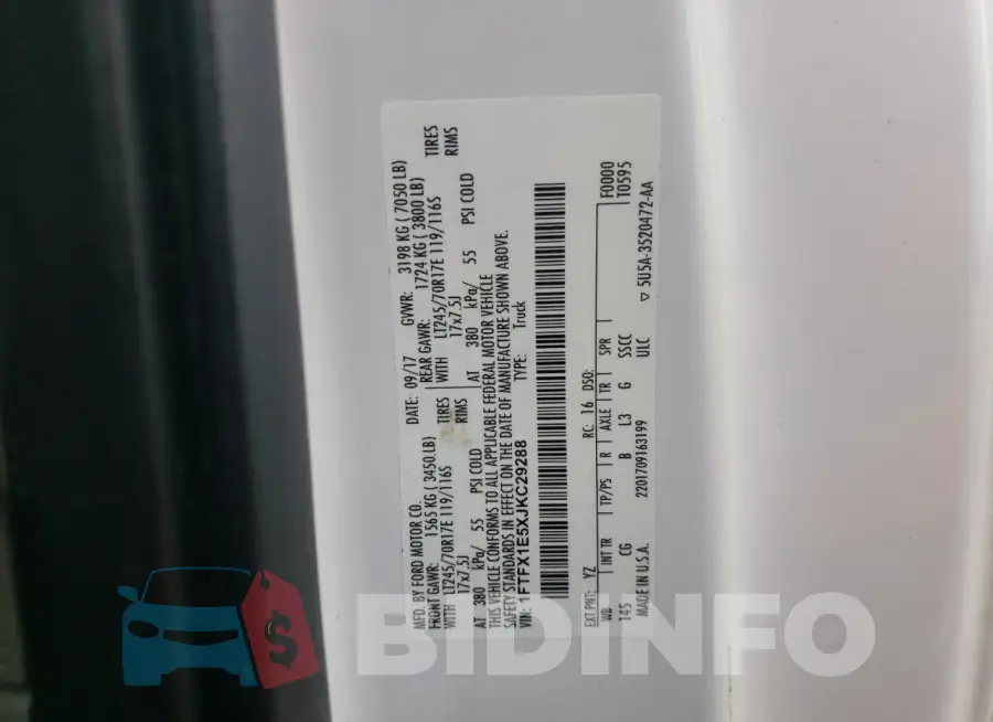 1FTFX1E5XJKC29288 Photo# 12