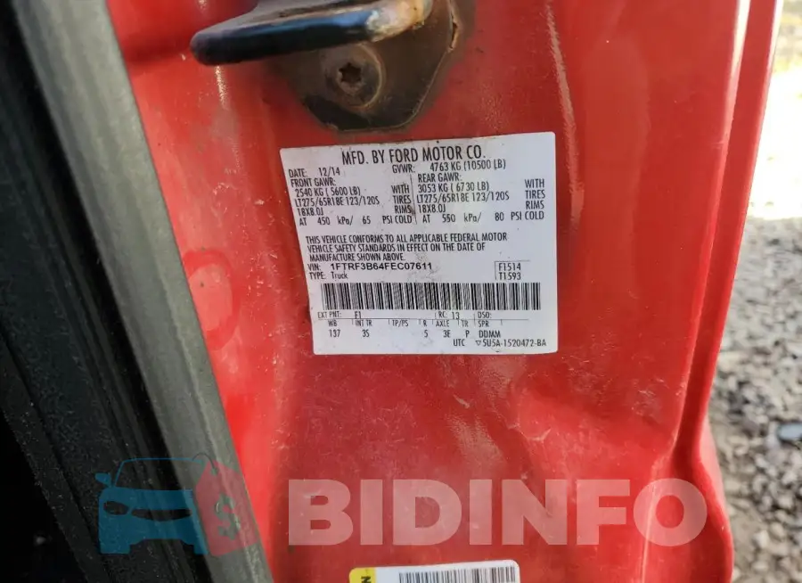 1FTRF3B64FEC07611 Photo# 12