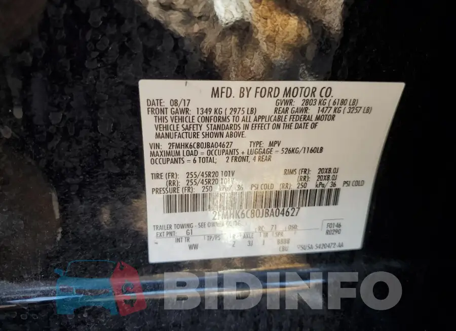 2FMHK6C80JBA04627 Photo# 12