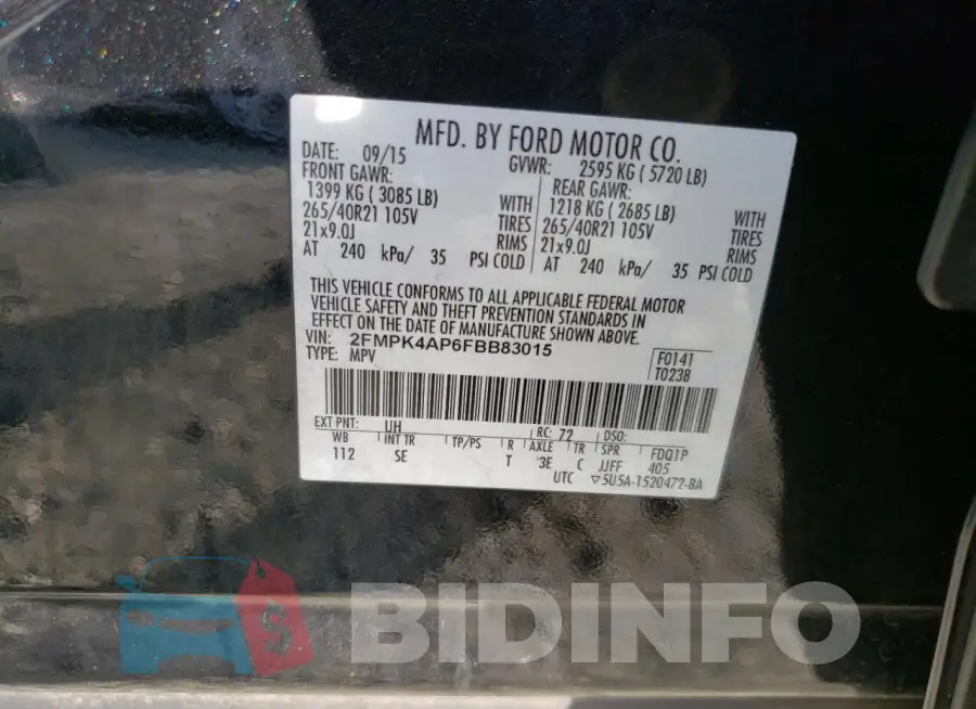 2FMPK4AP6FBB83015 Photo# 14