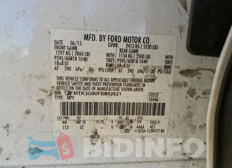2FMTK3G90FBB52621 Photo# 13