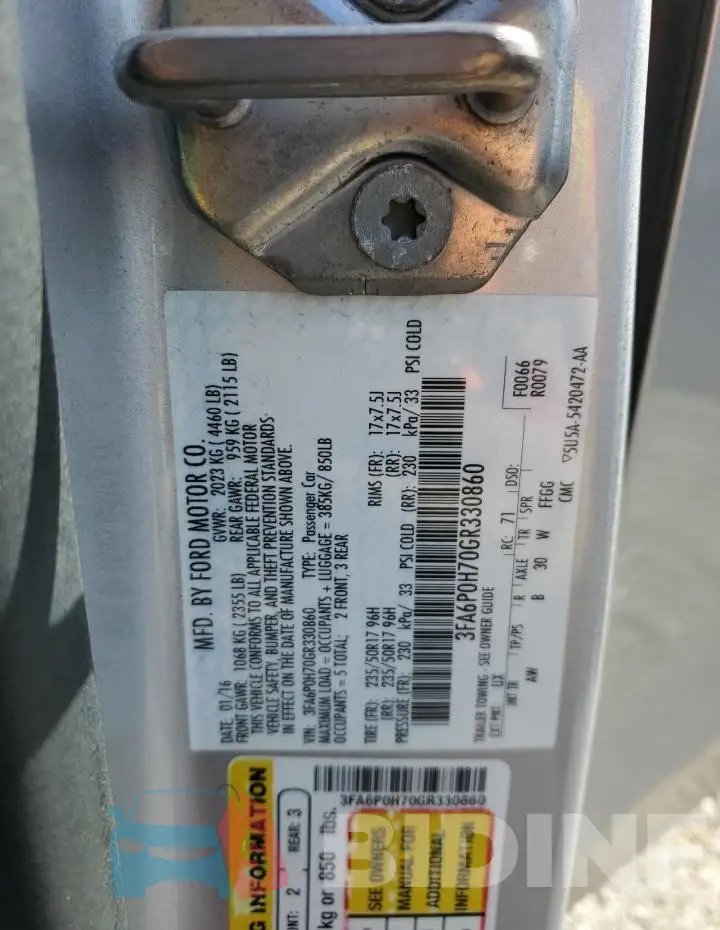 3FA6P0H70GR330860 Photo# 12