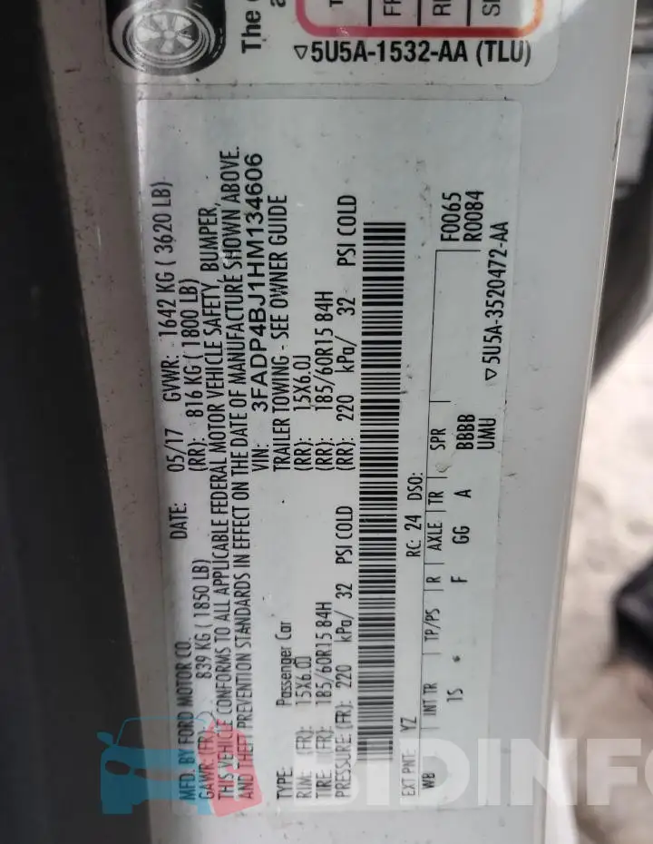3FADP4BJ1HM134606 Photo# 12
