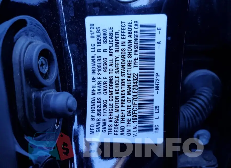 19XFC1F70LE204322 Photo# 12
