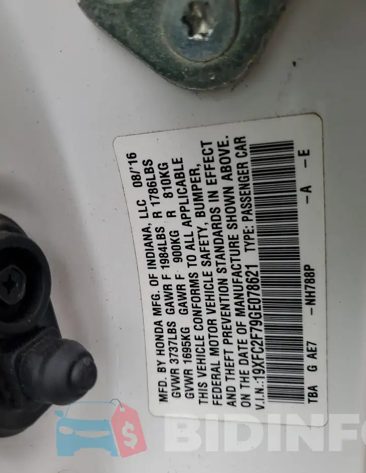 19XFC2F79GE078621 Photo# 13
