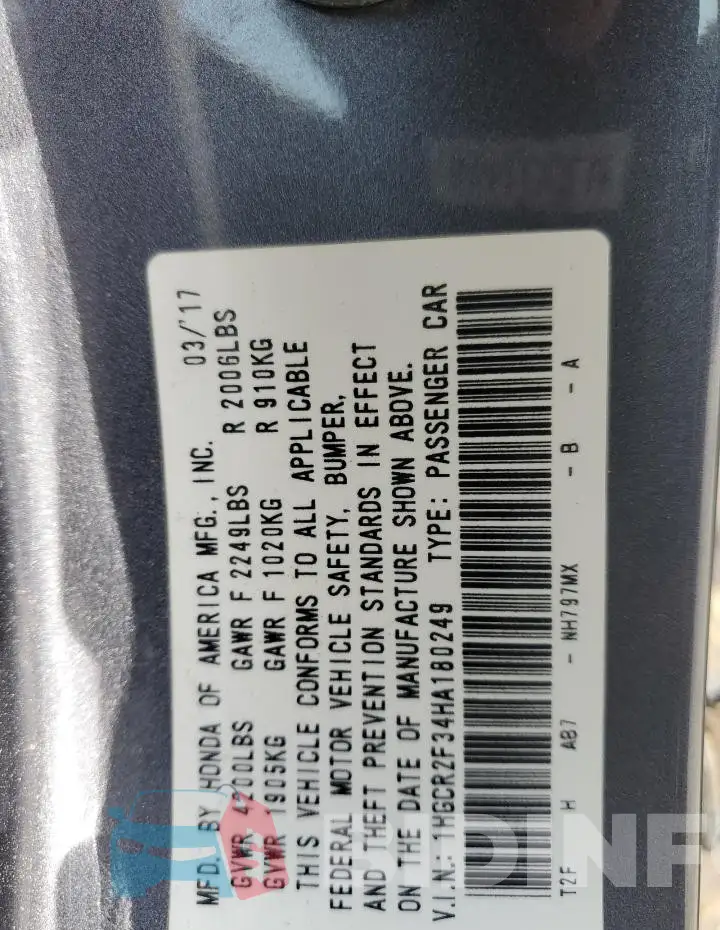 1HGCR2F34HA180249 Photo# 12