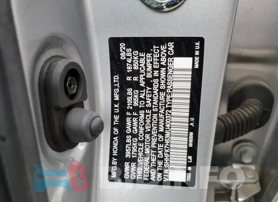 SHHFK7H63MU400372 Photo# 12