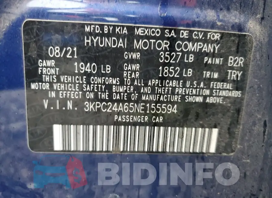 3KPC24A65NE155594 Photo# 12