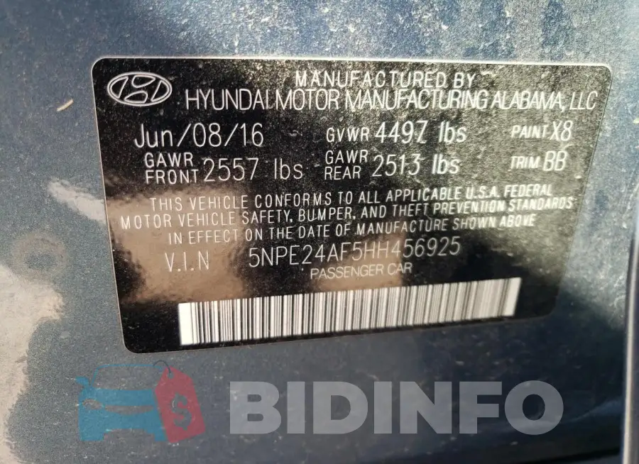5NPE24AF5HH456925 Photo# 12
