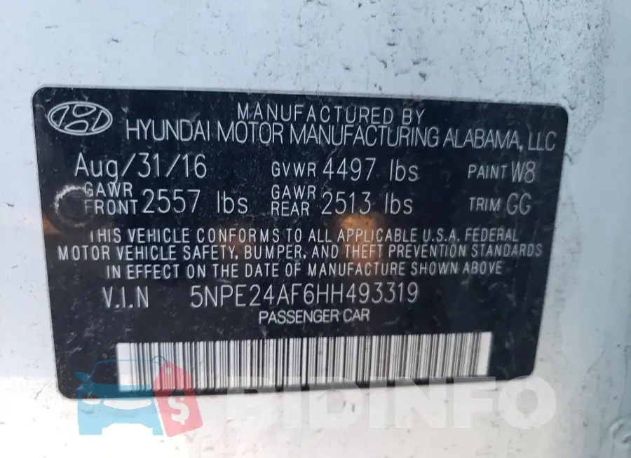 5NPE24AF6HH493319 Photo# 12