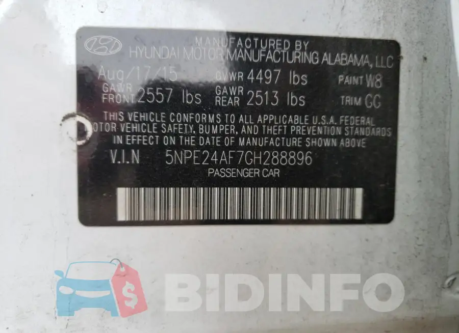 5NPE24AF7GH288896 Photo# 12