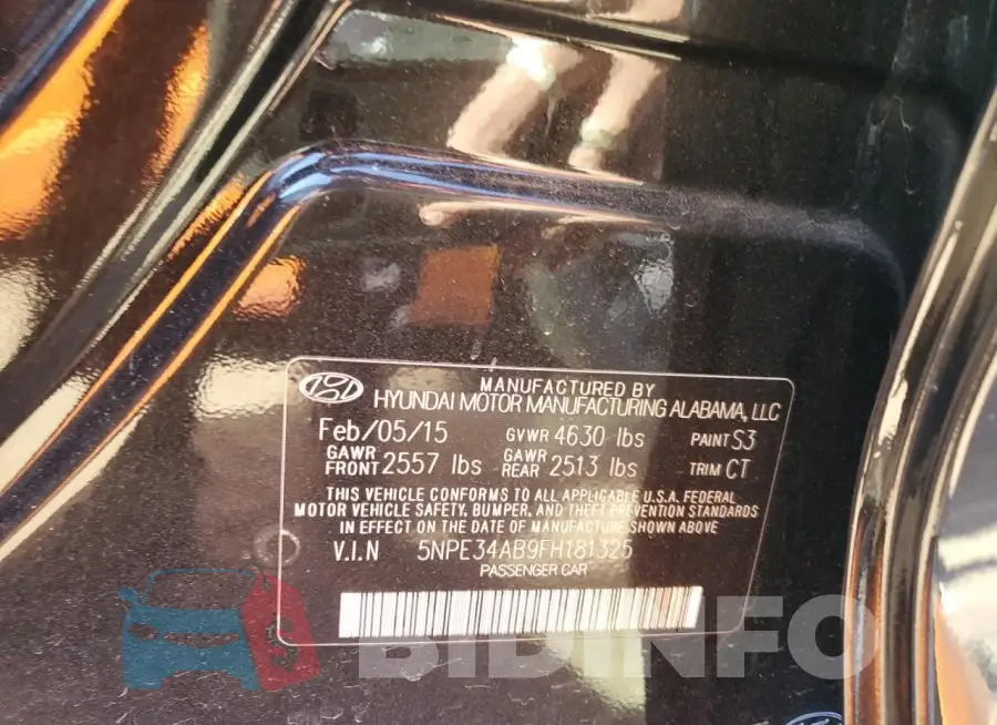 5NPE34AB9FH181325 Photo# 12