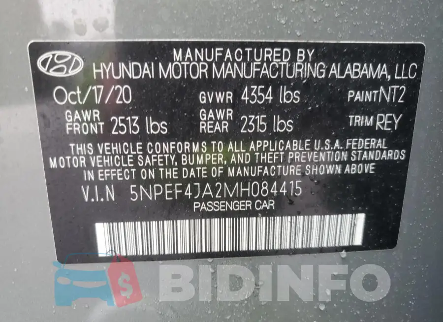 5NPEF4JA2MH084415 Photo# 12