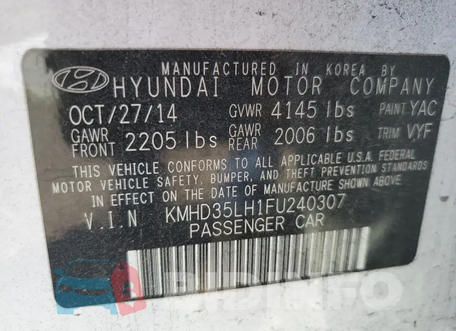 KMHD35LH1FU240307 Photo# 12