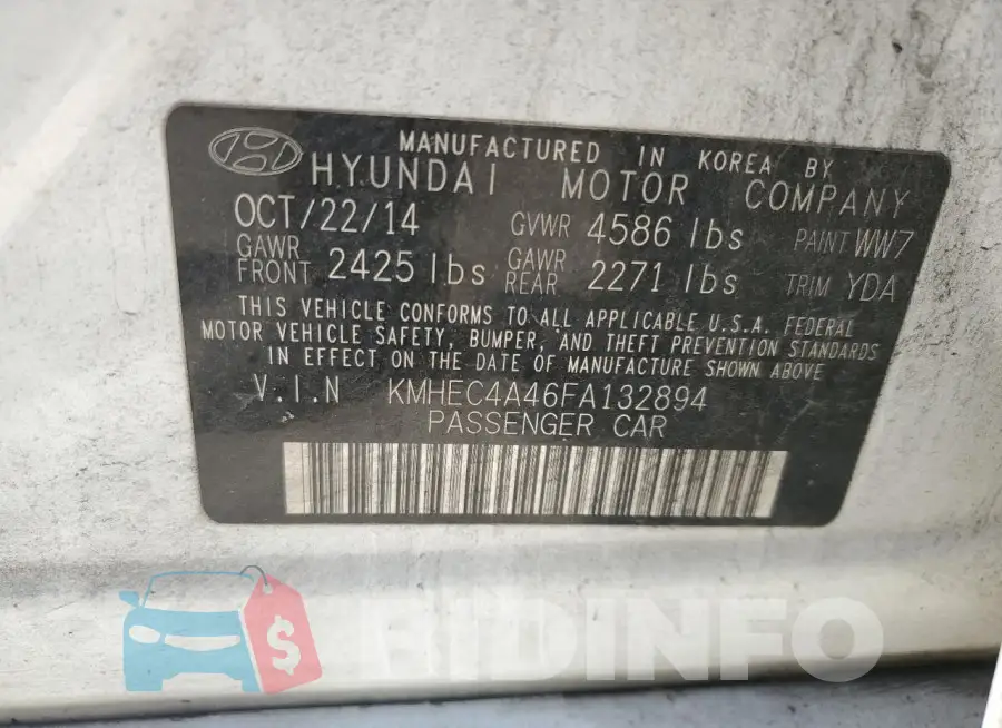 KMHEC4A46FA132894 Photo# 13