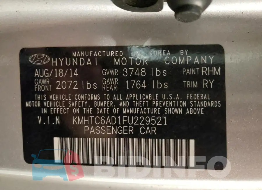 KMHTC6AD1FU229521 Photo# 12
