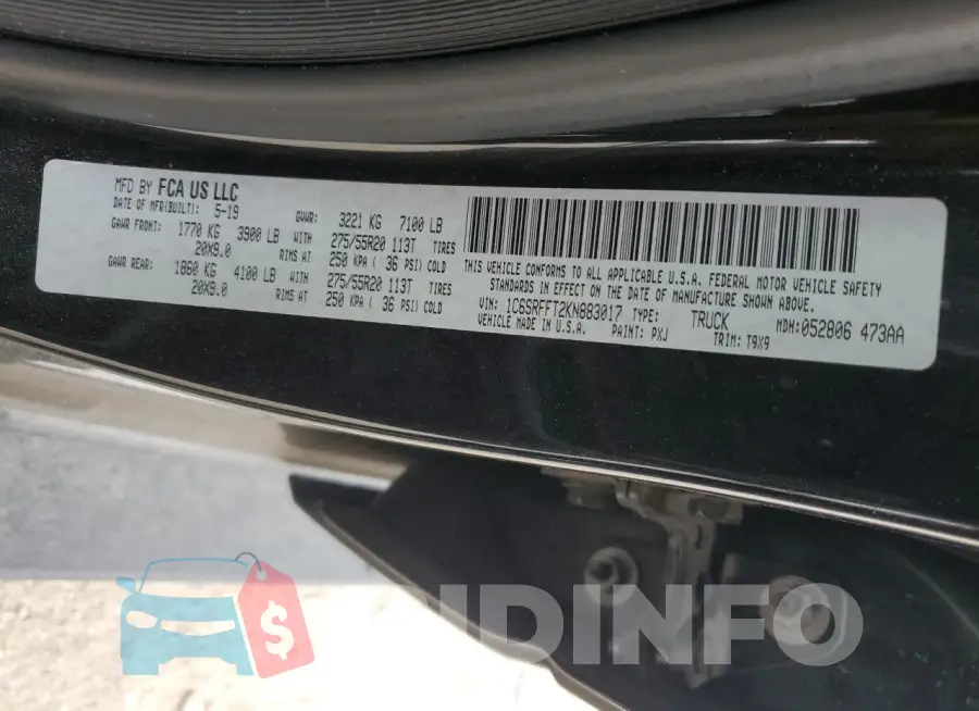 1C6SRFFT2KN883017 Photo# 13