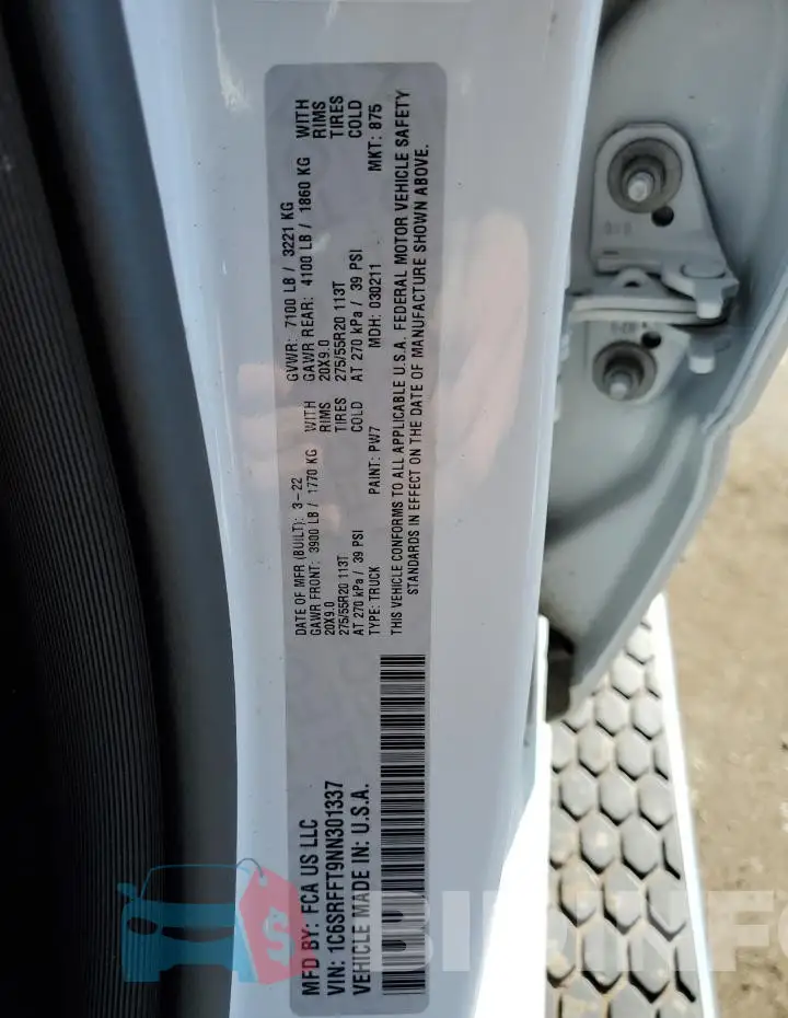 1C6SRFFT9NN301337 Photo# 12