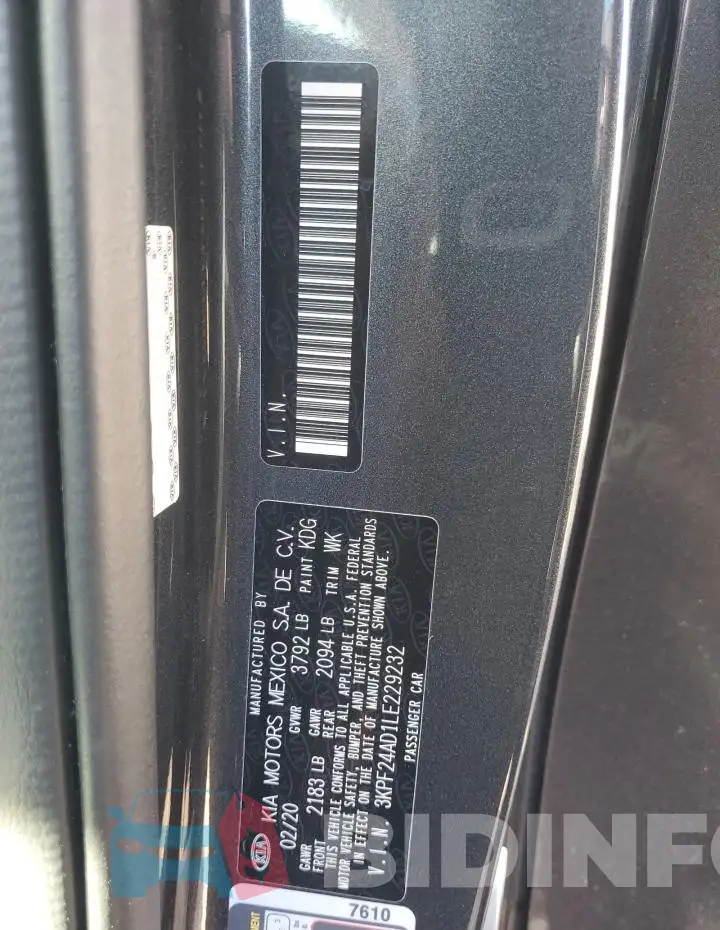 3KPF24AD1LE229232 Photo# 12