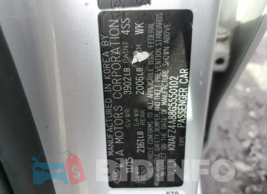 KNAFZ4A88G5550102 Photo# 12