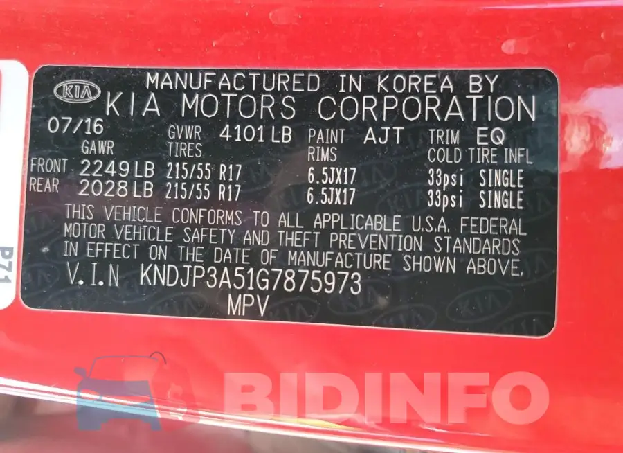 KNDJP3A51G7875973 Photo# 12
