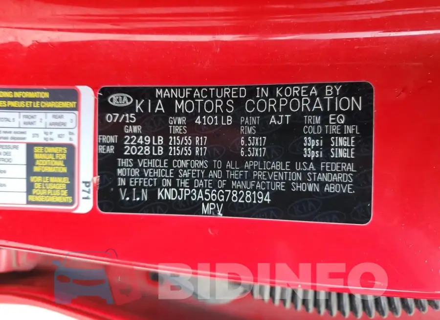 KNDJP3A56G7828194 Photo# 12