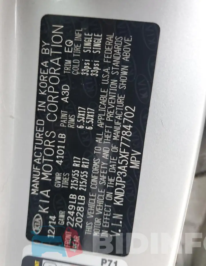 KNDJP3A5XF7784702 Photo# 12