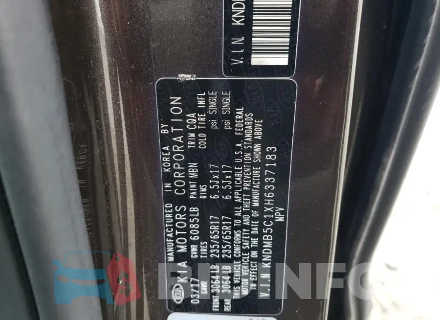 KNDMB5C1XH6337183 Photo# 13